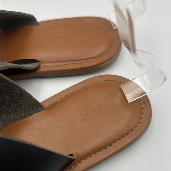 Universal Thread Black and Brown Sandals Minimalist Design Size 9 - Picture 3 of 4